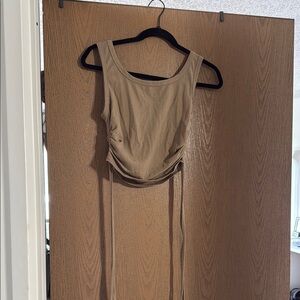 SHEIN Ribbed Tan Crop Top